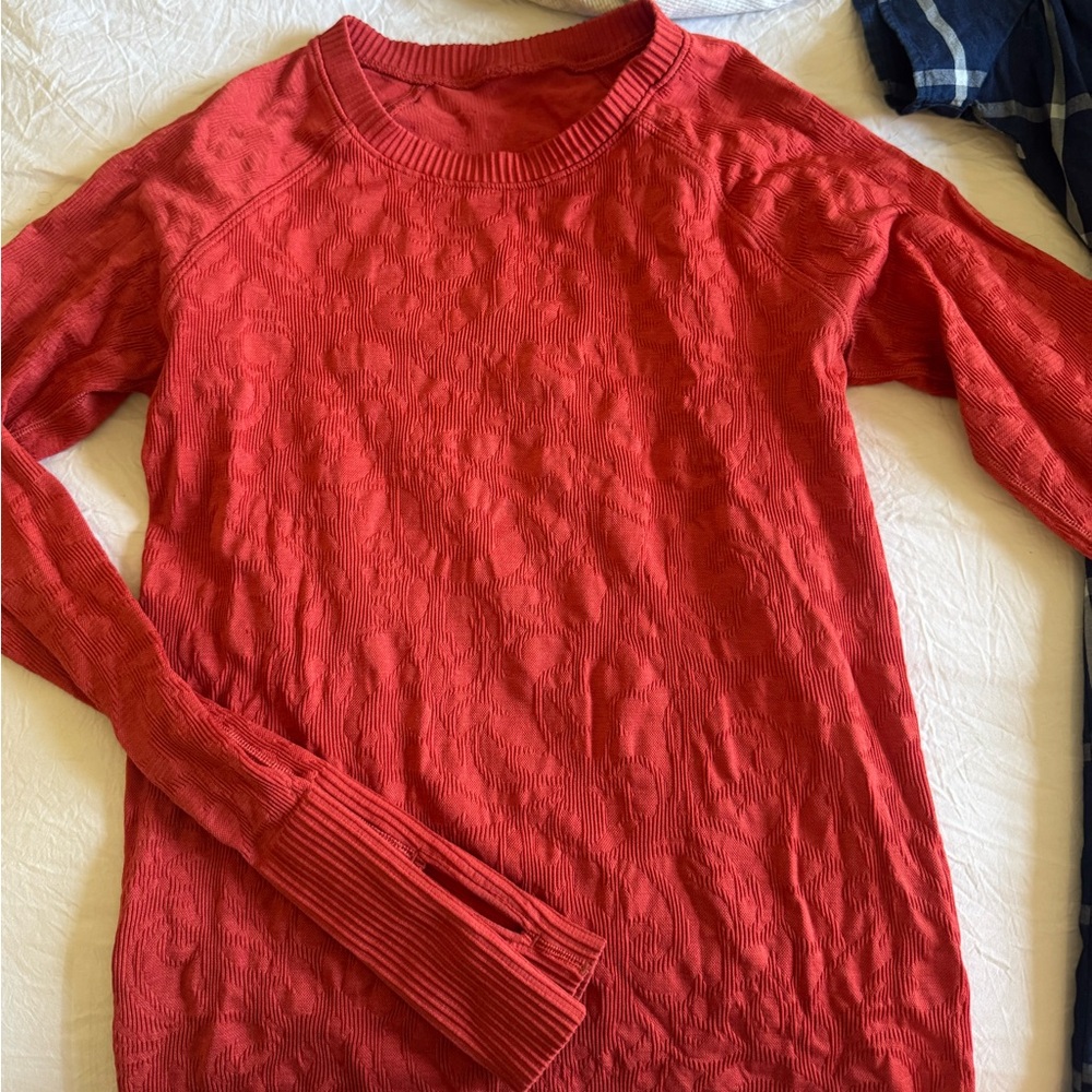 Lululemon Restless Pullover Long Sleeve Aries Red 4